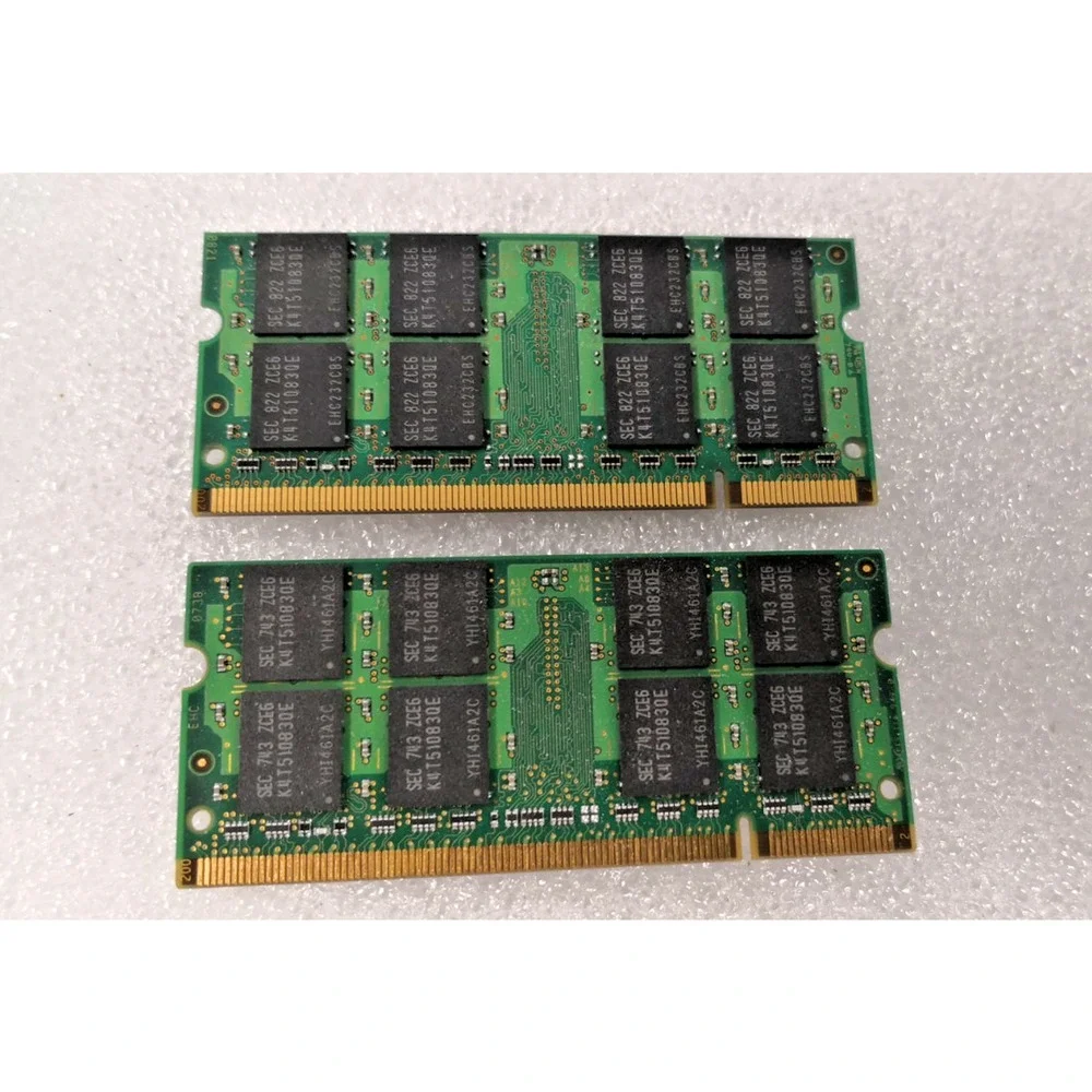 2PC SAMSUNG DDR2 1GB 2Rx8 PC2-5300S-555-12-E3 M470T2953EZ3-CE6 LAPTOP MEMORY